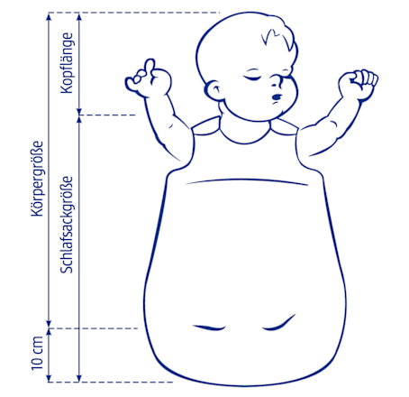 Schlafsack 2 TOG mit Punkte-Muster, weiß, 70 cm, 1 St