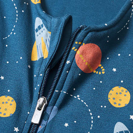Schlafsack 2 TOG mit Weltall-Muster, blau, 100 cm, 1 St