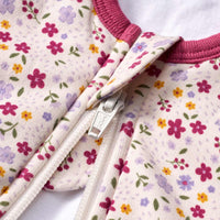 Schlafsack 3 TOG mit Blumen-Muster & Dino-Applikation, lila, 90 cm, 1 St