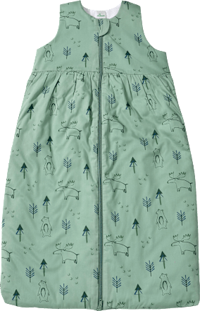 Schlafsack 3 TOG mit Waldtier-Muster, grün, 80 cm, 1 St