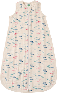 Schlafsack aus Musselin 0,5 TOG mit Fisch-Muster, beige, 80 cm, 1 St ALANA