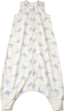Schlafsack mit Beinen 0,5 TOG mit Wal-Muster, weiß, 100 cm, 1 St ALANA