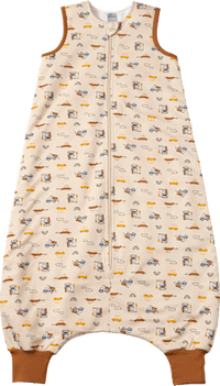 Schlafsack mit Beinen 1,5 TOG mit Baustellenfahrzeug-Muster, beige, 100 cm, 1 St ALANA