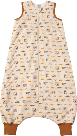 Schlafsack mit Beinen 1,5 TOG mit Baustellenfahrzeug-Muster, beige, 100 cm, 1 St ALANA
