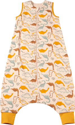 Schlafsack mit Beinen 1,5 TOG mit Dino-Muster, beige, 100 cm, 1 St
