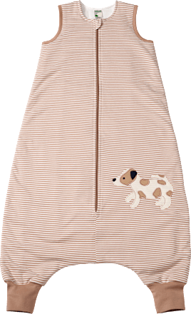 Schlafsack mit Beinen 1 TOG mit Streifen-Muster & Stickerei, braun, 100 cm, 1 St