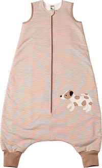 Schlafsack mit Beinen 1 TOG mit Streifen-Muster & Stickerei, braun, 110 cm, 1 St