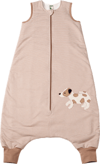 Schlafsack mit Beinen 1 TOG mit Streifen-Muster & Stickerei, braun, 110 cm, 1 St