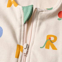 Slaapzak met pijpen 2 TOG met letterpatroon, beige, 100 cm, 1 stuk