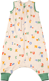 Schlafsack mit Beinen 2 TOG mit Buchstaben-Muster, beige,  110 cm, 1 St
