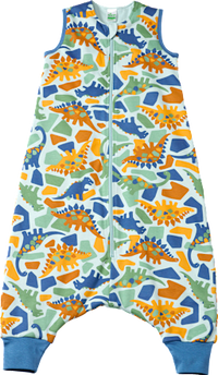 Slaapzak met pijpen 2 TOG met dino-patroon, blauw, 100 cm, 1 stuk