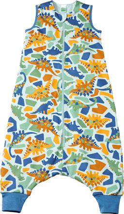 Slaapzak met pijpen 2 TOG met dino-patroon, blauw, 100 cm, 1 stuk