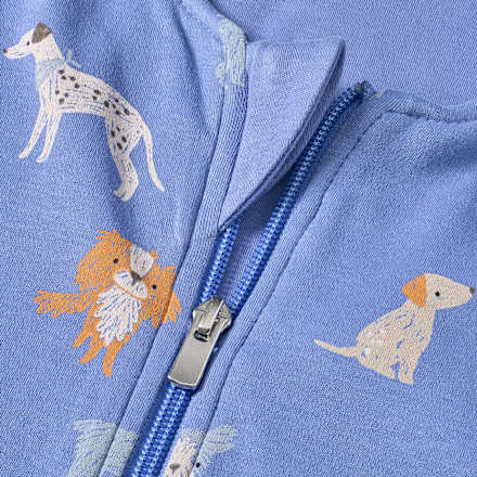 Schlafsack mit Beinen 2 TOG mit Hunde-Muster, blau, 100 cm, 1 St