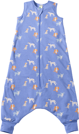 Schlafsack mit Beinen 2 TOG mit Hunde-Muster, blau, 100 cm, 1 St