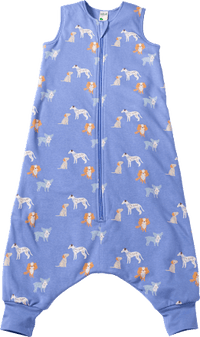 Schlafsack mit Beinen 2 TOG mit Hunde-Muster, blau, 100 cm, 1 St