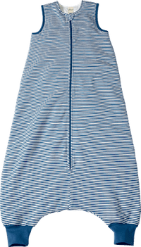 Schlafsack mit Beinen 2 TOG, mit Ringel-Muster, blau, 100 cm, 1 St