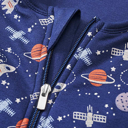 Slaapzak met pijpen 2 TOG met ruimtepatroon, blauw, 110 cm, 1 stuk