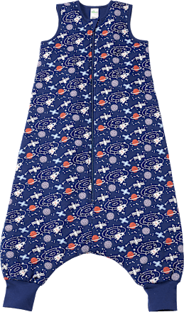 Slaapzak met pijpen 2 TOG met ruimtepatroon, blauw, 110 cm, 1 stuk
