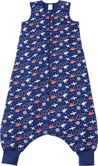 Slaapzak met pijpen 2 TOG met ruimtepatroon, blauw, 110 cm, 1 stuk