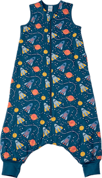 Schlafsack mit Beinen 2 TOG & Weltall-Muster, blau, 100 cm, 1 St