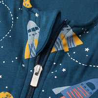 Schlafsack mit Beinen 2 TOG & Weltall-Muster, blau, 110 cm, 1 St