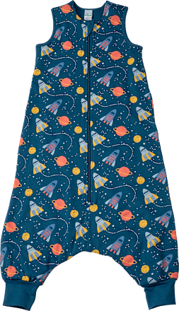 Schlafsack mit Beinen 2 TOG & Weltall-Muster, blau, 110 cm, 1 St