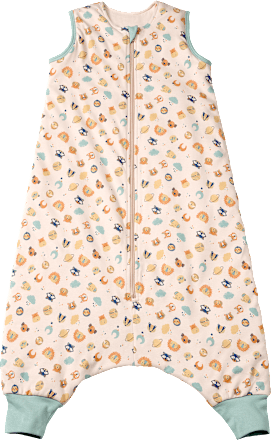 Slaapzak met pijpen 3 TOG met dierenpatroon, beige, 100 cm