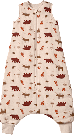 Schlafsack mit Beinen 3 TOG mit Waldtier-Muster, beige, 110 cm, 1 St