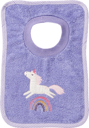 Slabbetje met eenhoornapplicatie, paars, 1 st.