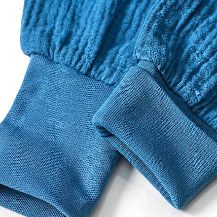 Set aus Musselin mit Wickelshirt & Hose mit Mitwachsfunktion, blau, Gr. 56, 1 St