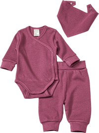 Set mit Body, Hose & Halstuch mit Waffel-Struktur, lila, Gr. 74/80, 1 St ALANA