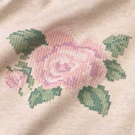 Set mit Body und Hose, beige mit Blumen-Motiv, Gr. 62/68, 1 St