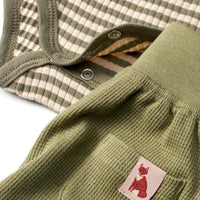 Set mit Body & Hose mit Streifen-Muster & Fuchs-Applikation, grün, Gr. 86/92, 1 St