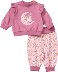 Set mit Hose mit Mitwachsfunktion & Sweatshirt mit Einhorn-Motiv, lila, Gr. 68, 1 St