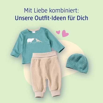 Set mit Langarmshirt & Hose aus Velours, blau + beige, Gr. 62, 1 St