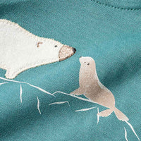 Set mit Langarmshirt & Hose aus Velours, blau + beige, Gr. 62, 1 St