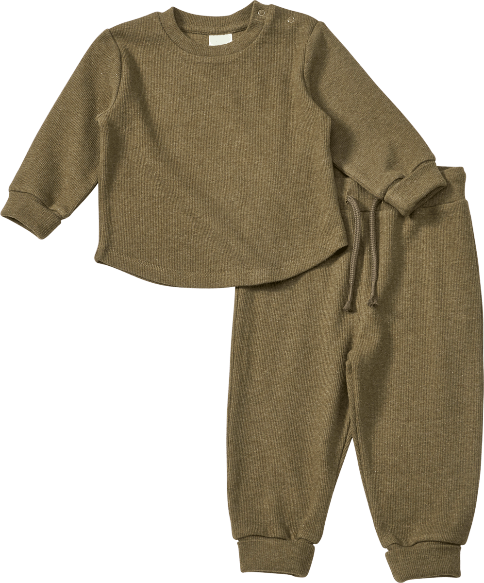 ALANA Set mit Langarmshirt & Hose mit Mitwachsfunktion, grau, Gr. 74, 1 St