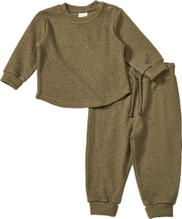 Set mit Langarmshirt & Hose mit Mitwachsfunktion, grau, Gr. 86, 1 St