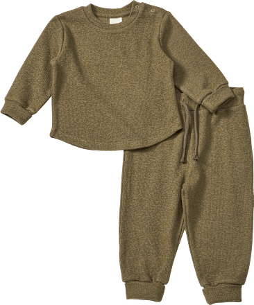 Set mit Langarmshirt & Hose mit Mitwachsfunktion, grau, Gr. 86, 1 St