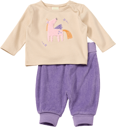 Set mit Langarmshirt & Hose mit Mitwachsfunktion, lila, Gr. 68, 1 St