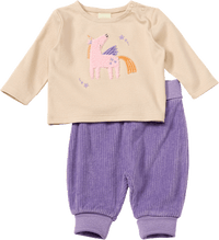 Set mit Langarmshirt & Hose mit Mitwachsfunktion, lila, Gr. 68, 1 St