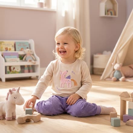 Set mit Langarmshirt & Hose mit Mitwachsfunktion, lila, Gr. 68, 1 St