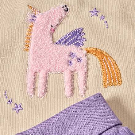 Set mit Langarmshirt & Hose mit Mitwachsfunktion, lila, Gr. 68, 1 St