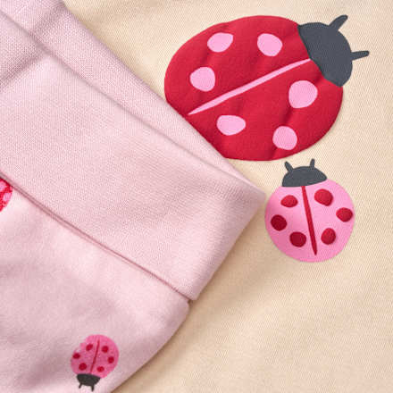 Set mit Langarmshirt & Hose mit Mitwachsfunktion, rosa & beige, Gr. 56, 1 St