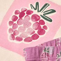 Set mit Langarmshirt und Leggings, Brombeer-Muster, lila, Gr. 68, 1 St