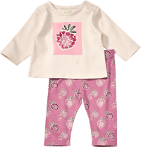 Set mit Langarmshirt und Leggings, Brombeer-Muster, lila, Gr. 68, 1 St