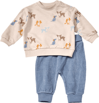 ALANA Set mit Sweatshirt mit Hunde-Muster & Velours-Hose, blau, Gr. 68, 1 St