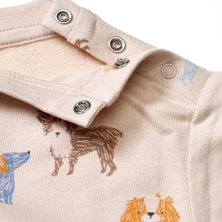 Set mit Sweatshirt mit Hunde-Muster & Velours-Hose, blau, Gr. 68, 1 St