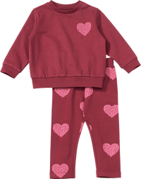 ALANA Set mit Sweatshirt und Hose mit Herz-Muster, rot, Gr. 110, 1 St
