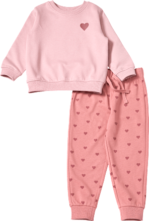 Set mit Sweatshirt & Jogginghose mit Herz-Muster, rosa, Gr., 1 St